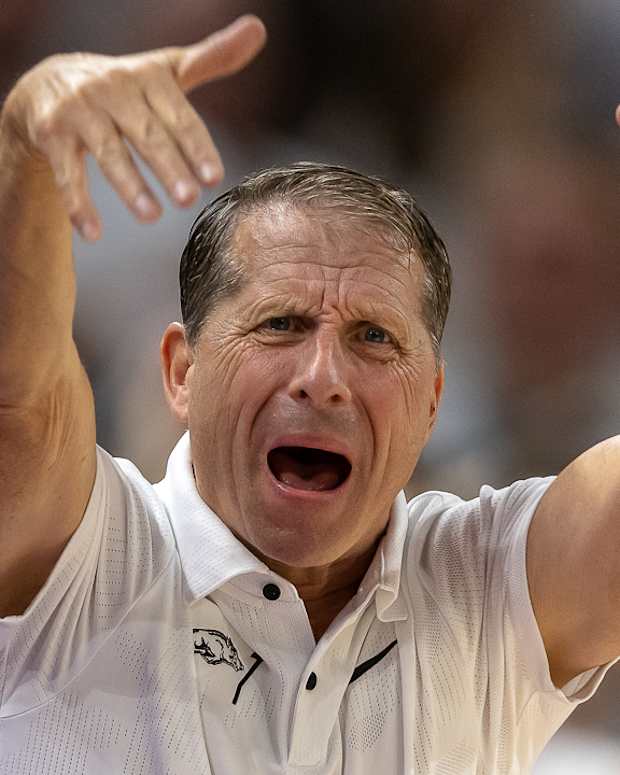 Razorbacks coach Eric Musselman on sidelines against Duke